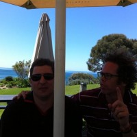 Wizza & Marty enjoying a beer and lunch in Portsea, Victoria