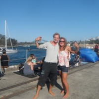 Alex staking out a spot to watch the New Year come in at Sydney Harbour Bridge