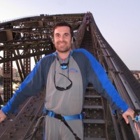 Cal climbing the Sydney bridge