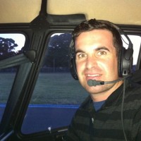 Cal enjoying a flight over Sydney harbour