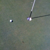 Almost an ace on the par 4 2nd at Eastern Golf Club, Melbourne