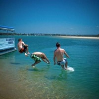 Cal, Graham & Dippers hired a boat on the Noosa river, Sunshine Coast, Queensland!